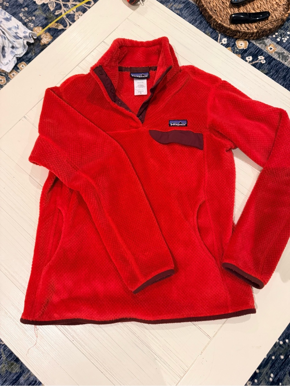 Patagonia Red Snap-Front Synchilla Fleece Pullover